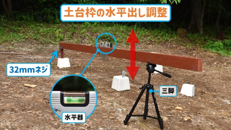【簡単DIY】2×4材で小屋の基礎~土台を傾斜地に作ってみた!材料・道具~作り方 | モクの村